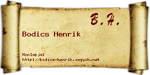 Bodics Henrik névjegykártya