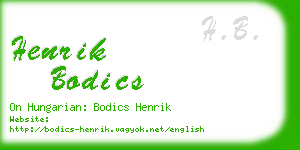 henrik bodics business card